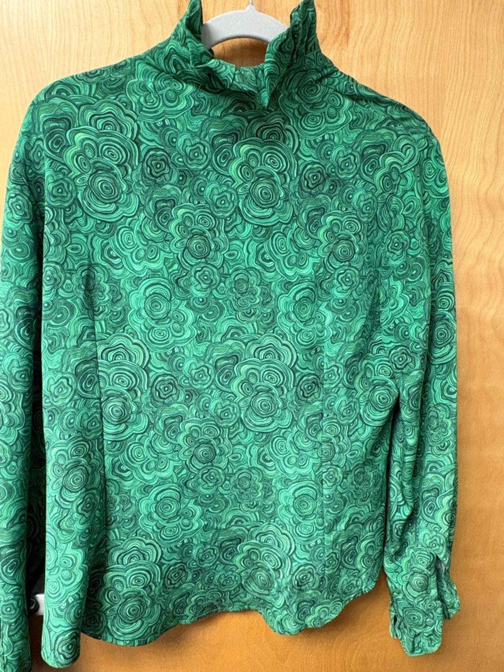 Green Ruffle-Front Floral Print Blouse - Picture 3 of 3